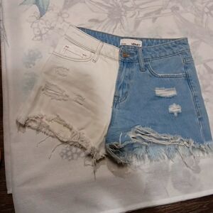 Vervet Denim Colorblock Short Cut Off Distressed Size XS